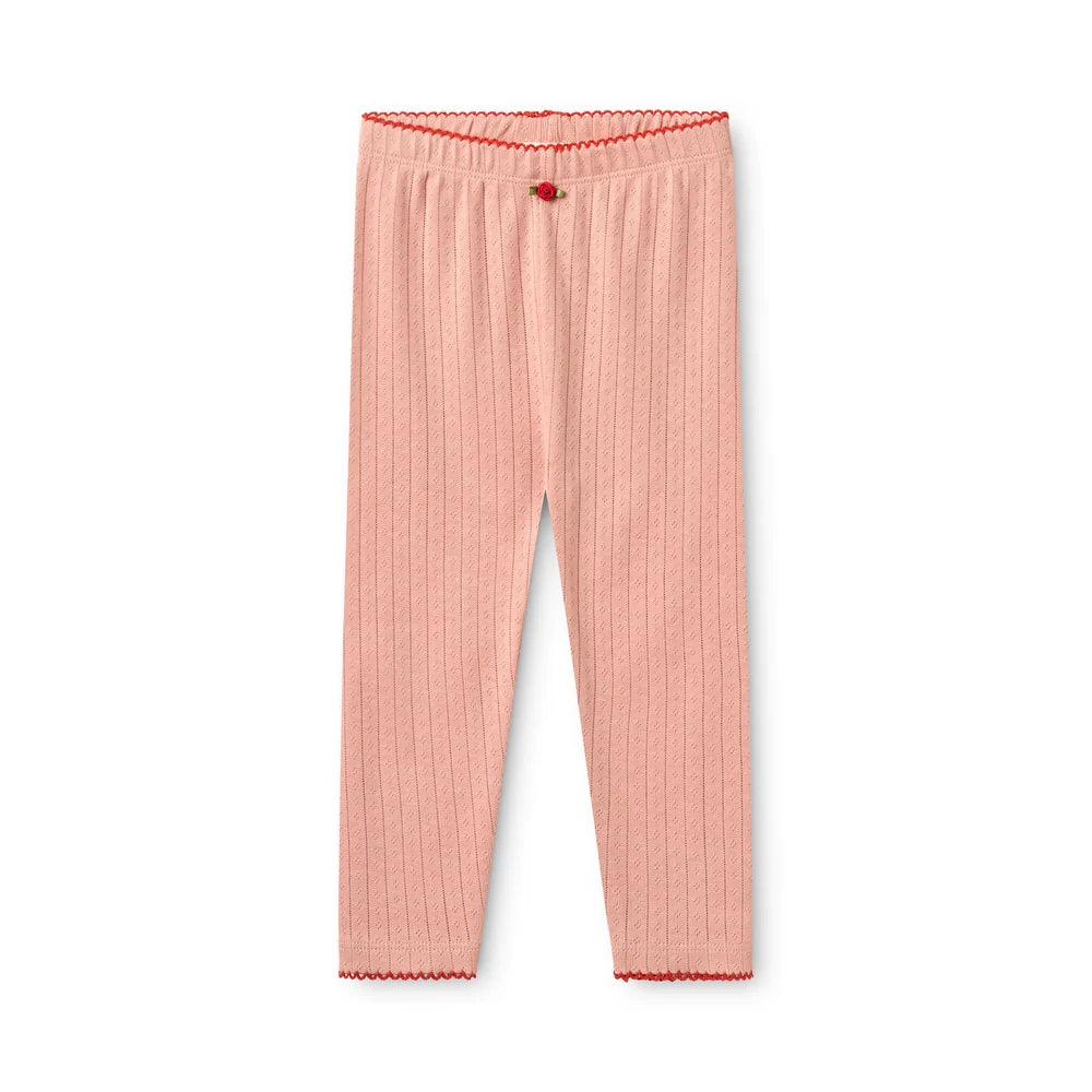 Liva Pointelle Leggings – Warm Pink – 100% Cotton - Flöss
