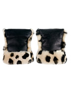 Kinderwagenfäustlinge aus Merino-Lammfell – Schwarz + Toast – BINIBAMBA
