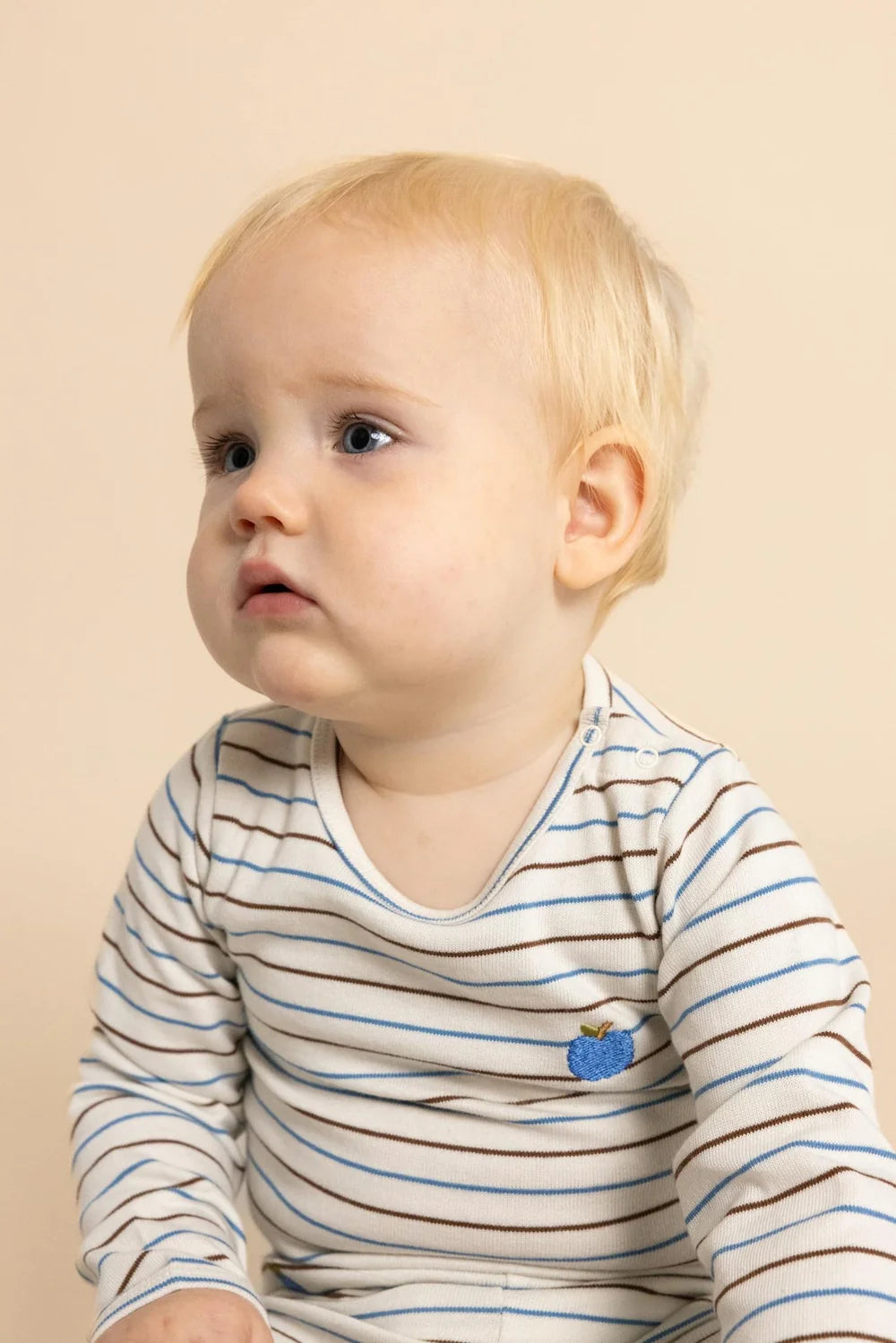 Emil O-N Body – Brown-Blue Stripe – 100% cotton - Flöss
