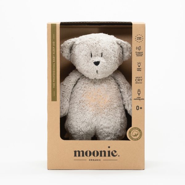 Kuschelbär mit Herzschlag & White Noise - The Humming Bear 2.0 - Bio GOTS Baumwolle - Moonie