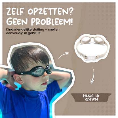 Schwimmbrille Sammy – Taucherbrille 3 bis 6 Jahre – Beige/Ecru – Maesy