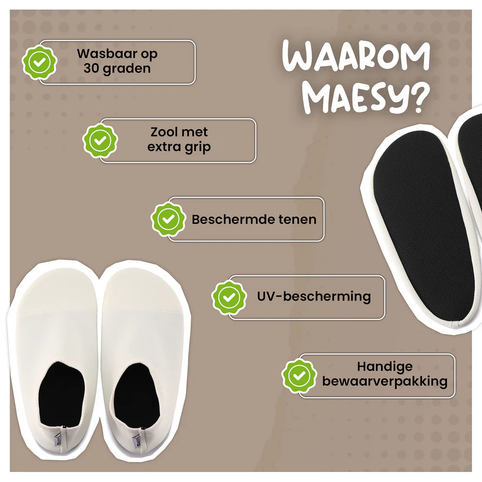 Antirutsch-Schuhe – Badeschuhe – Beige Ecru – Maesy
