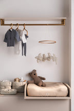 Nursery Storage Bags – Blue Stone Stripe – Set van 2 gewatteerde opbergmandjes – Biologisch katoen – MarMar Copenhagen