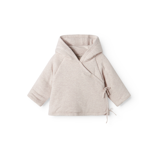 MarMar Copenhagen Rex Modal Padded Jacket Jasje met Capuchon en Omvouwbare Mouwen TENCEL™ Modal en Biologisch Katoen biege melange