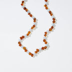 Regn Adult Necklace – Women's necklace with caramel amber and blue aquamarine – Nirrimis