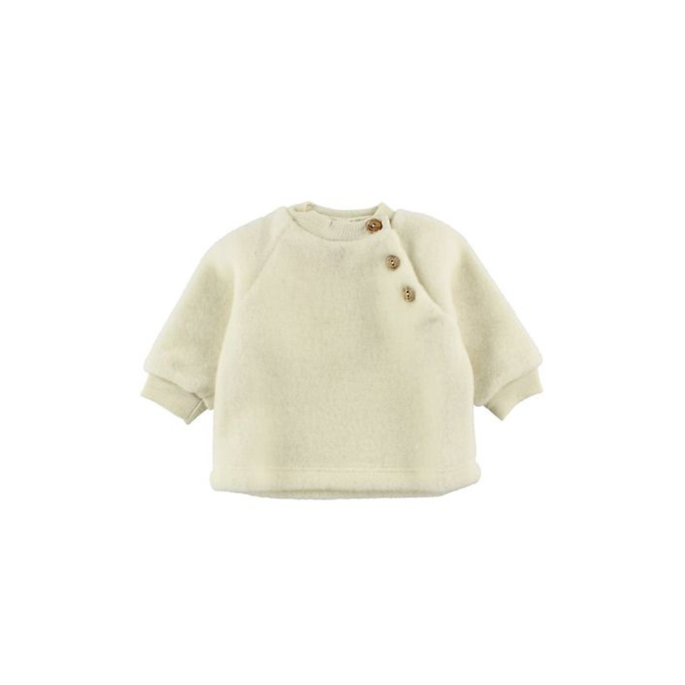 Baby Sweater Raglan - Wool Fleece - Natural - Engel Natur