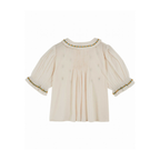 Top korte mouw - Blouse Brodee - Biologisch katoen - Creme - Emile et Ida