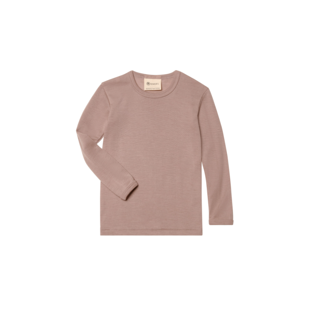 Top Langarmshirt - Wolle/Seide - Rosa/Dusty Rose - Kinderhemd - Engel Natur