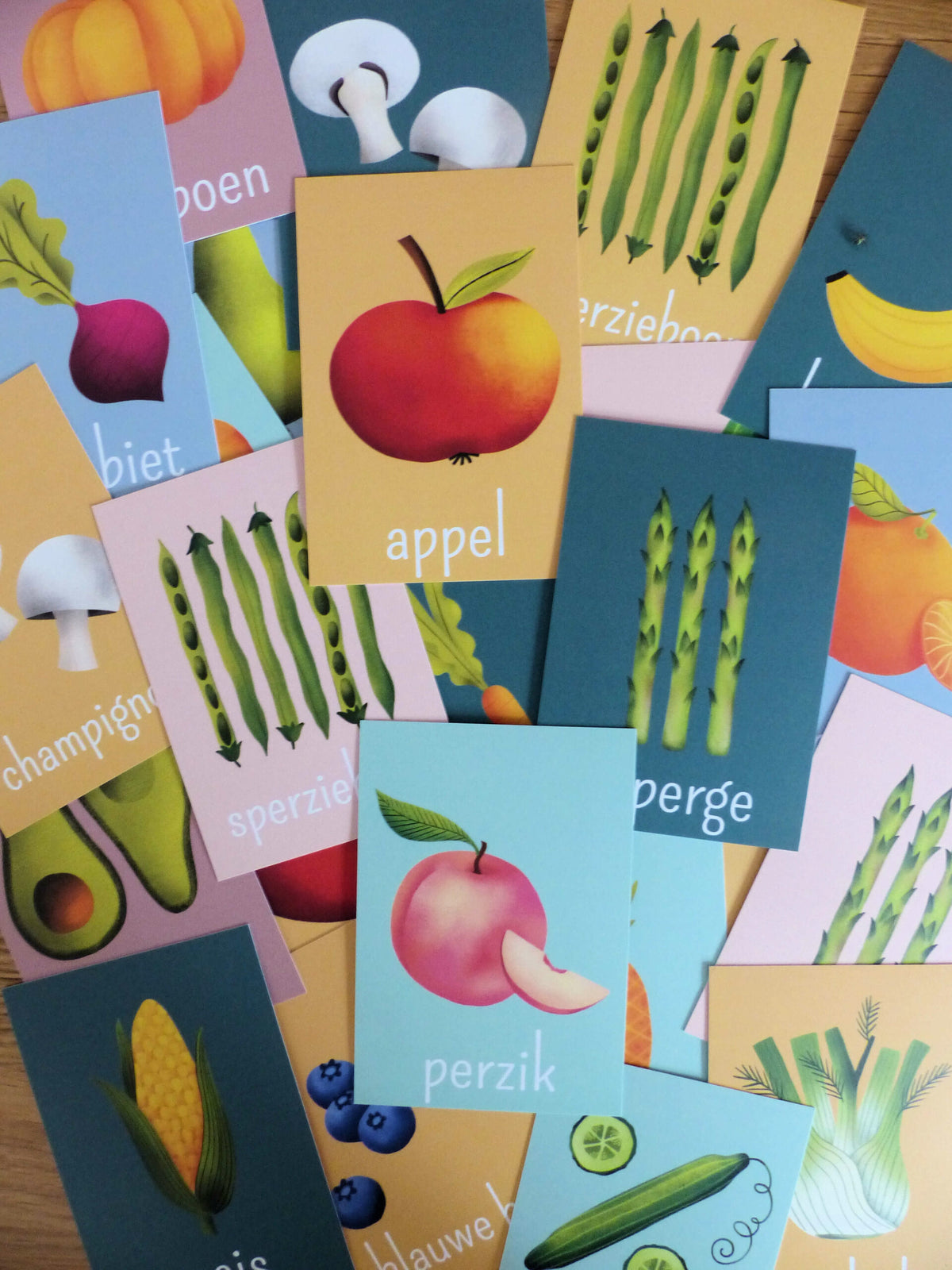 Tafelkaartjes Groente & Fruit – 60 educatieve eet- en proefkaartjes voor kinderen – STERK & ZOET