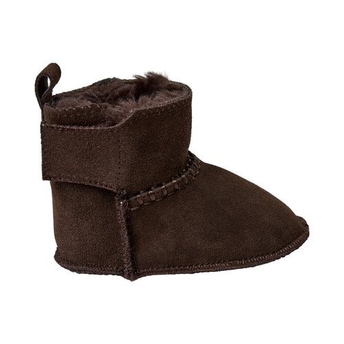 Baby slofjes ReneeKB - Suède & wol gevoerd - Tan & Dark Brown - Sofie Schnoor
