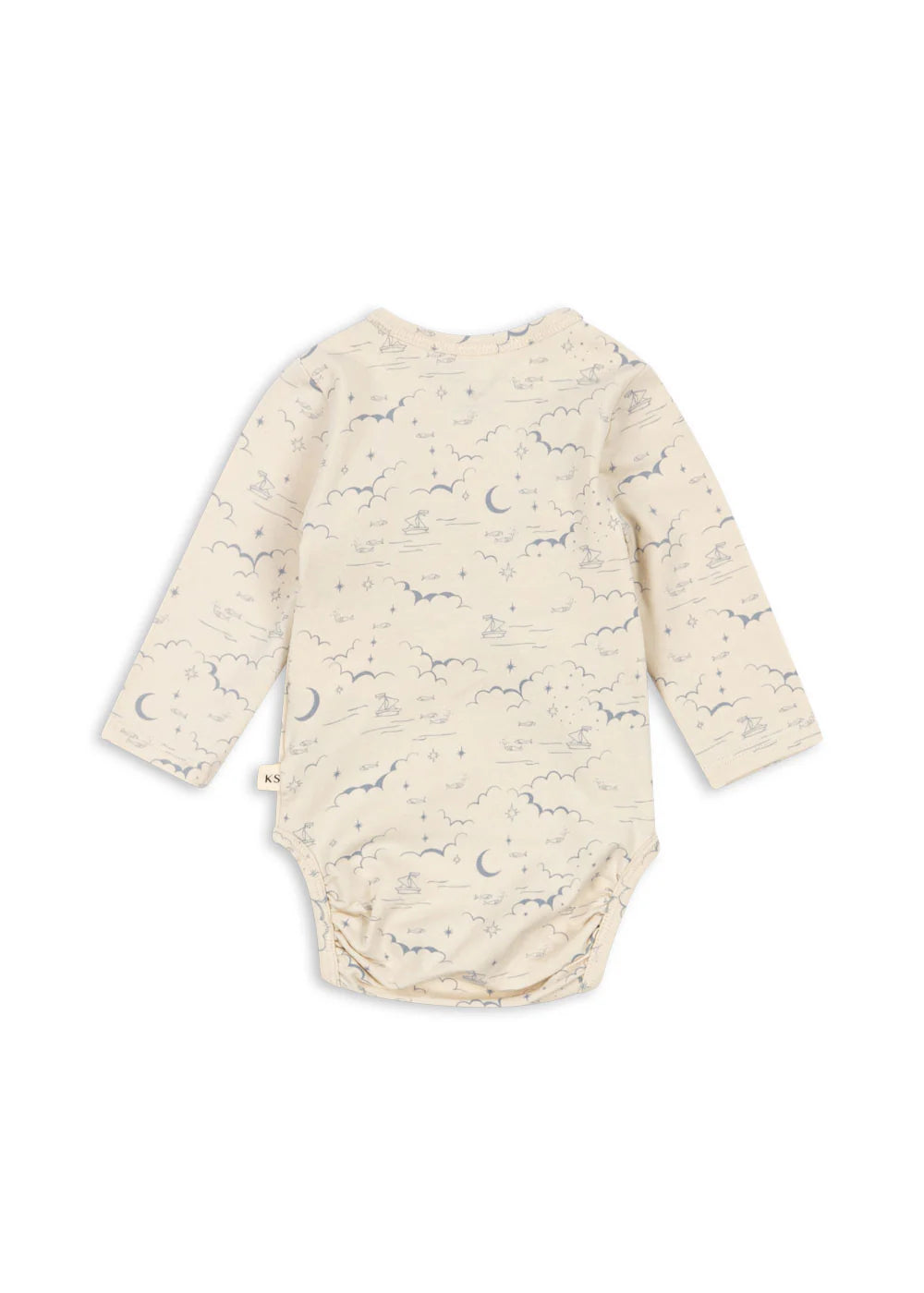 Wrap romper long sleeve - Cielo Marino - Organic Cotton - GOTS - Konges Sløjd