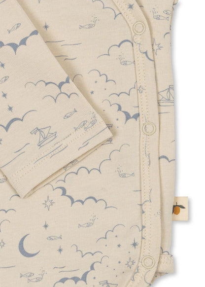 Wrap romper long sleeve - Cielo Marino - Organic Cotton - GOTS - Konges Sløjd