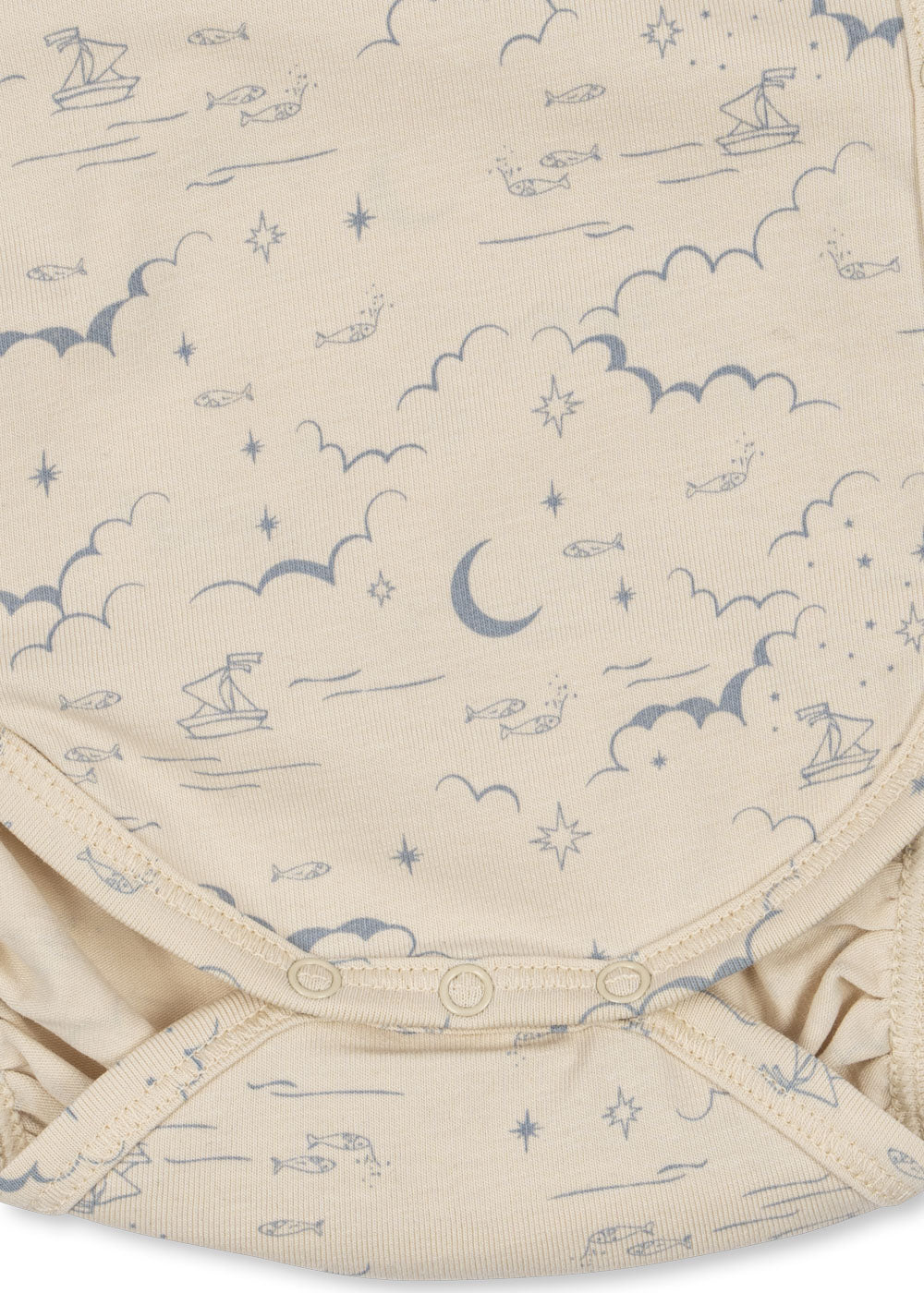 Wrap romper long sleeve - Cielo Marino - Organic Cotton - GOTS - Konges Sløjd