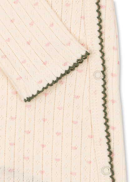 Minnie Newborn Onesie - Overslag Boxpakje met Ajourpatroon - Biologisch Katoen - GOTS - Konges Sløjd
