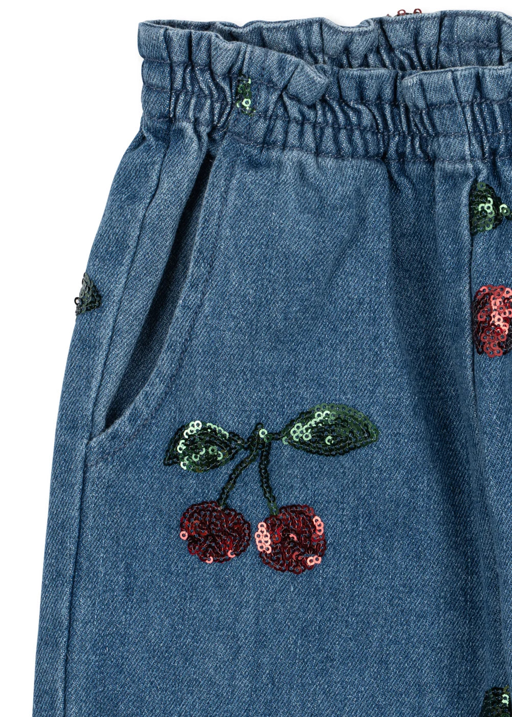 Magot Pailletten Broek – Cherry Sequin – Biologisch Denim – Konges Sløjd