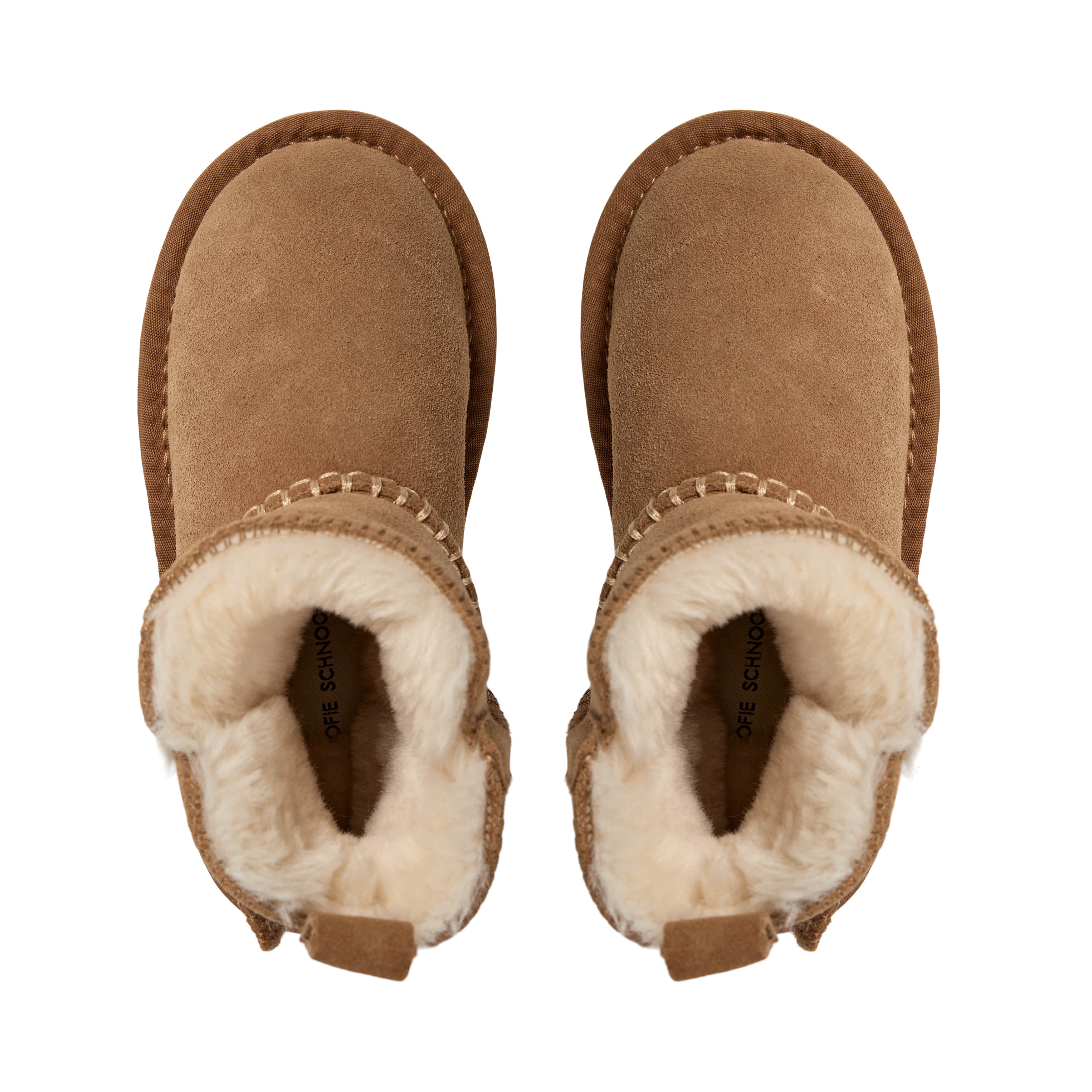 Chaussures enfant doublées en laine ValeKB - Daim - Beige et marron foncé - Sofie Schnoor