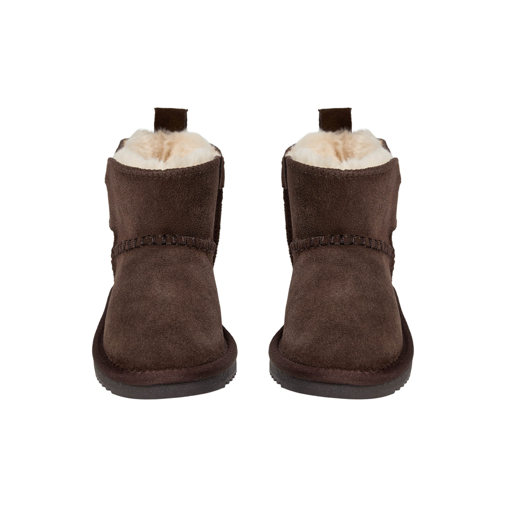 Chaussures enfant doublées en laine ValeKB - Daim - Beige et marron foncé - Sofie Schnoor