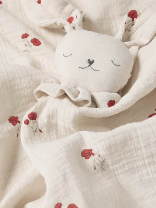 Cuddle cloth Bunny - Muslin Bunny Cuddle cloth - Organic cotton - Poppy - Garbo&Friends