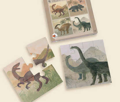 4 Puzzles Dino - 2+ Jahre - FSC-Karton - Egmont Toys