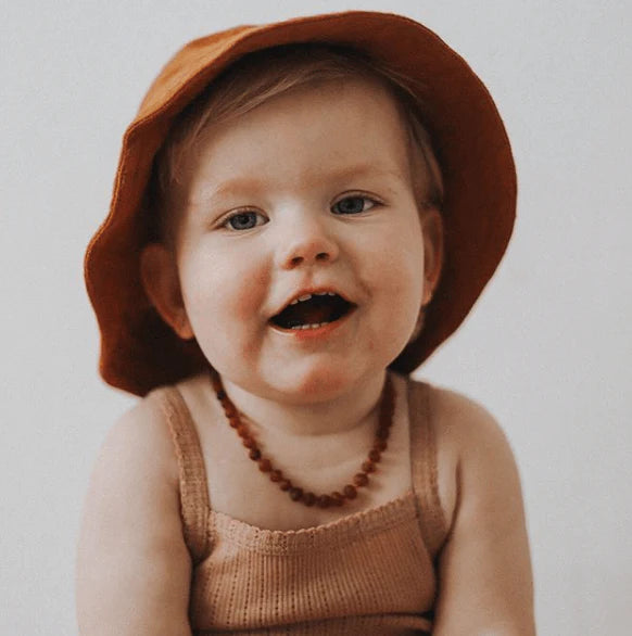 Barnsteen ketting Raw Caramel Amber - 32 cm - Kids 0-3 jaar - Nirrimis