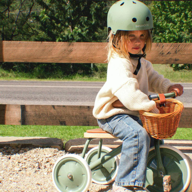 Kinder driewieler met rieten mandje - Trike Vintage - Forest Green - Banwood