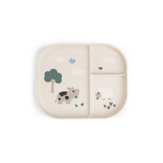 Compartment plate - Foodie compartment plate - Tiny farm - Sand - Done by Deer