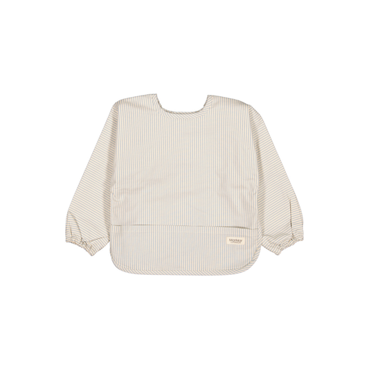 Lätzchen mit langen Ärmeln - Apron LS - Blue stone stripe - Bio-Baumwolle - MarMar Copenhagen
