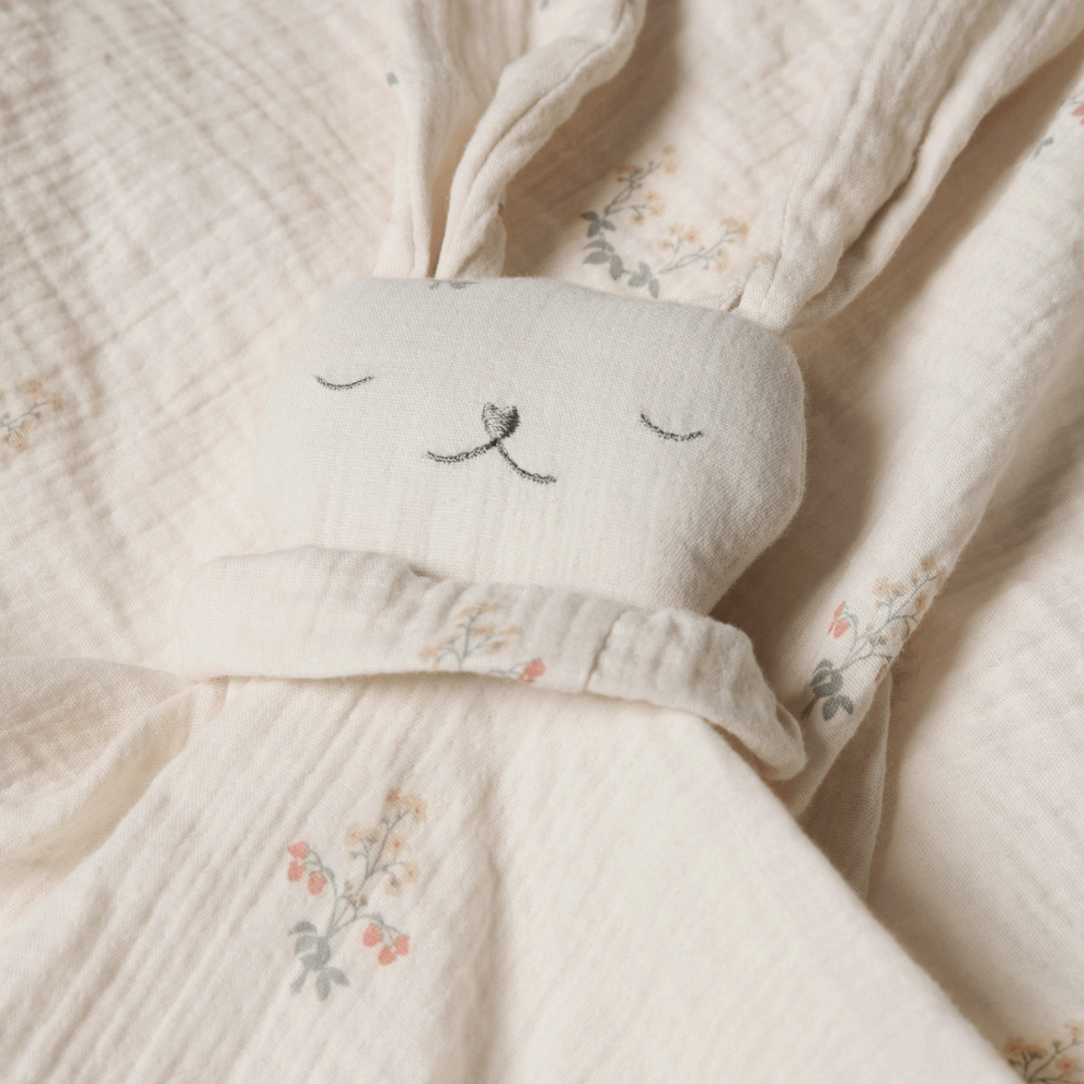 Knuffeldoekje konijn - Biologisch katoen - Muslin Bunny - La Fraise Print - Garbo&Friends