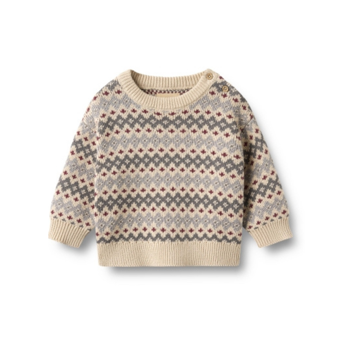 Pull Harlow Jacquard - Coton biologique - Bleu - Wheat