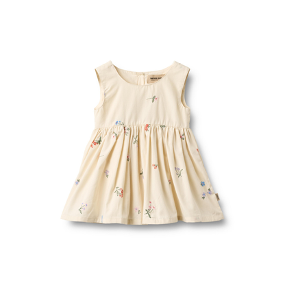Kleidchen Baby - Latzkleid Wrinkle Sienna - Bio-Baumwolle - Ivory/Creme - Wheat