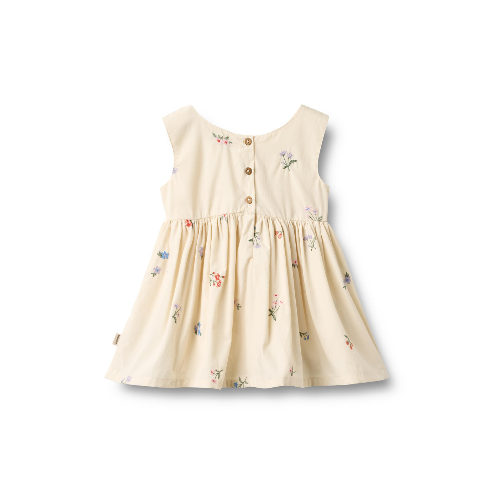 Kleidchen Baby - Latzkleid Wrinkle Sienna - Bio-Baumwolle - Ivory/Creme - Wheat