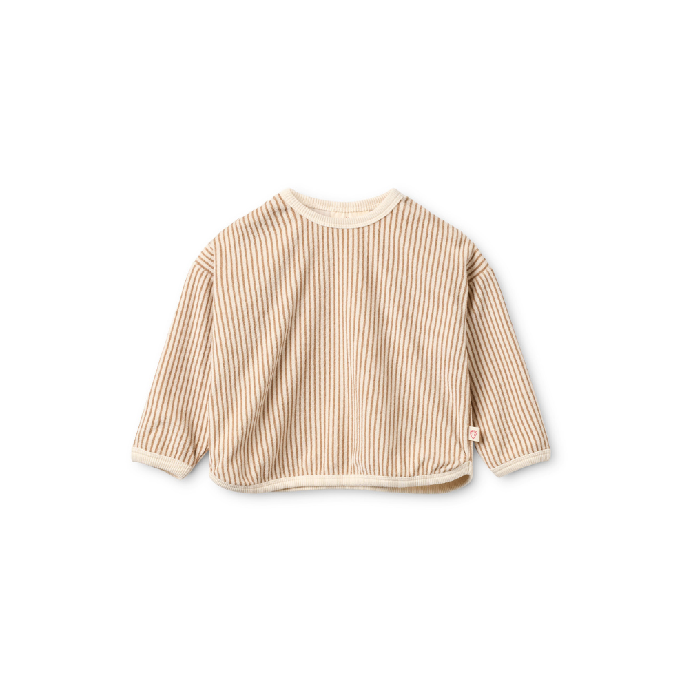 Frottee-Sweatshirt Nohr - Beige/Hellbraun gestreift - Flöss