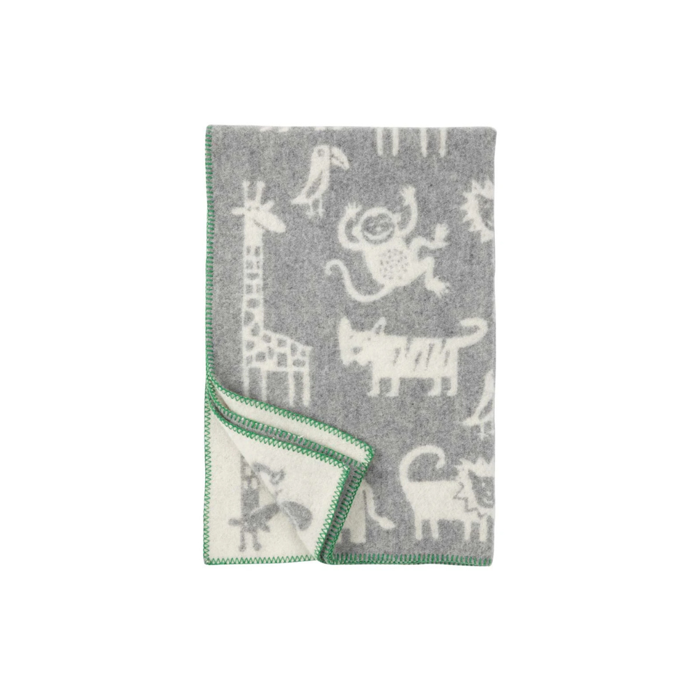 Kinderbettdecke Dschungel - Bio-Wolle - 90x130 cm - Klippan