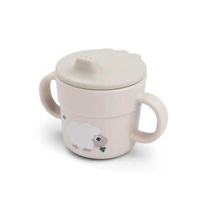 Oefenbeker - Twee handvaten - Foodie spout cup - Tiny farm - Sand - Done by Deer