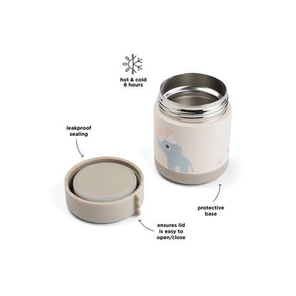 Thermo bewaarbeker - Insulated food jar - Celebration - Sand - 300 ml - Done by Deer