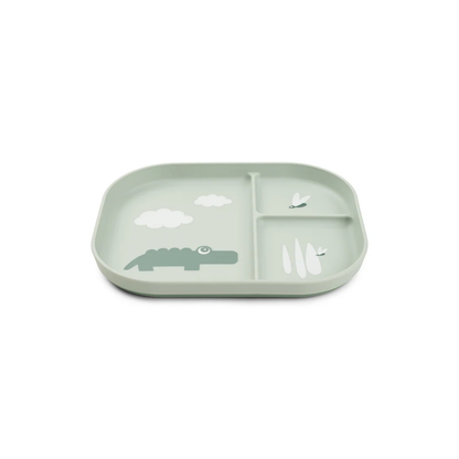 Fächer-Teller - Foodie compartment plate - Croco - Green - Done by Deer