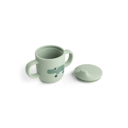 Silikon-Trinkbecher mit 2 Henkeln - Schnabeltasse - Croco - Green - Done by Deer