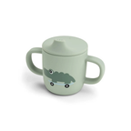 Siliconen drinkbeker met 2 handvatten - Tuitbeker - Croco - Green - Done by Deer - productfoto