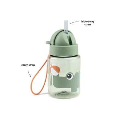 Straw bottle - Playground - Croco/Green - 280 ml - Done by Deer