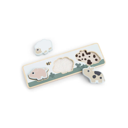 Feel puzzle 12+ - Sensory puzzle - Tiny farm - Colour mix - Done by Deer