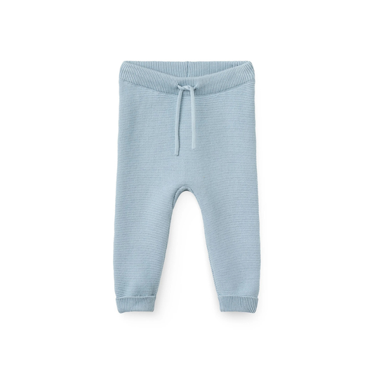 Gebreid broekje - Cotton Baby Leggings -  Biologisch katoen - Blauw/Dusty Blue - Copenhagen Colors