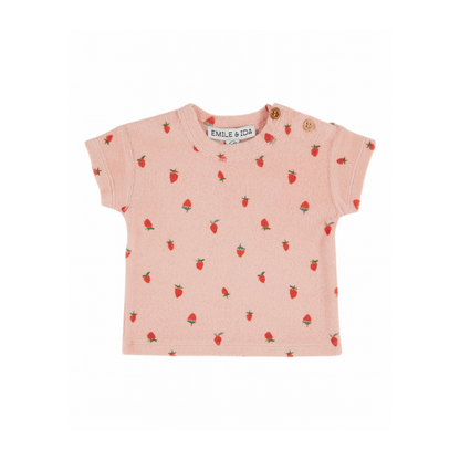 T-Shirt Frottee - T-Shirt Frottee - Rosa/Erdbeeren - Emile et Ida