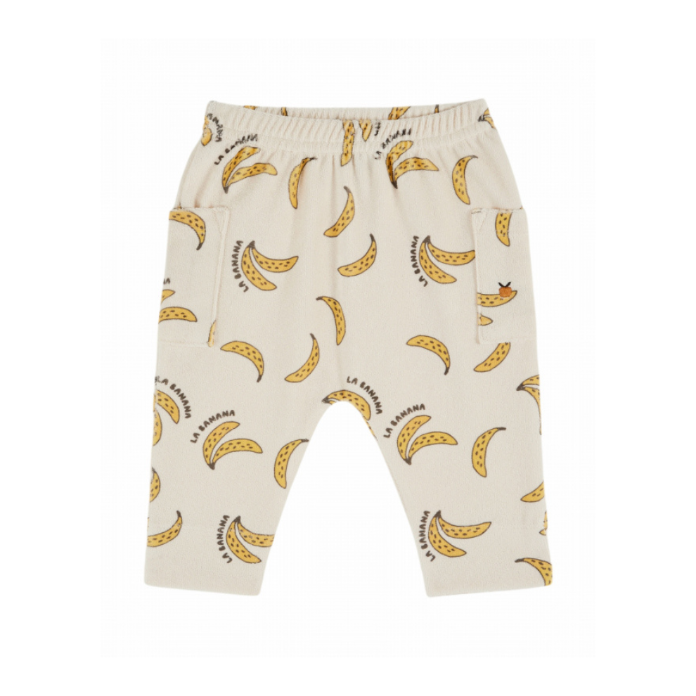 Frottee-Hose - Sarouel Eponge - Bio-Baumwoll-Mix - Bananen/Off-White - Emile et Ida