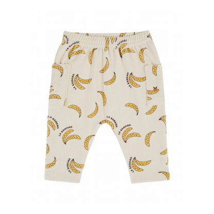 Frottee-Hose - Sarouel Eponge - Bio-Baumwoll-Mix - Bananen/Off-White - Emile et Ida