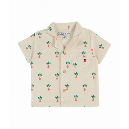 Hemd Top Frottee - Chemise imprimee - Rote Bete/Off White - Emile et Ida