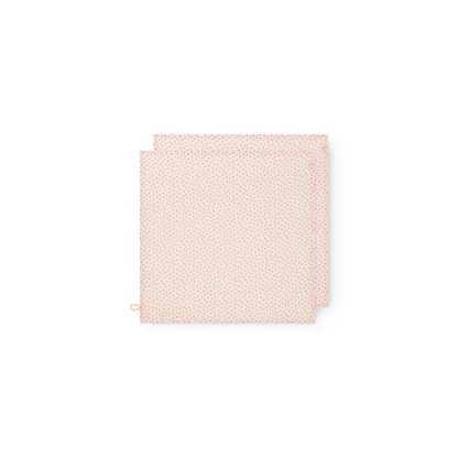 Hydrophile Tücher Ada - 65x65cm - 2er-Pack - Bio-Baumwollmusselin - Happy Hearts/Herzchendruck - MarMar Copenhagen