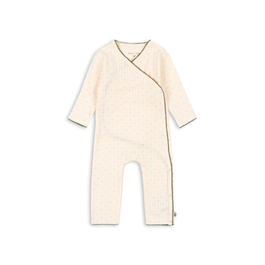 Minnie Newborn Onesie - Overslag Boxpakje met Ajourpatroon - Biologisch Katoen - GOTS - Konges Sløjd