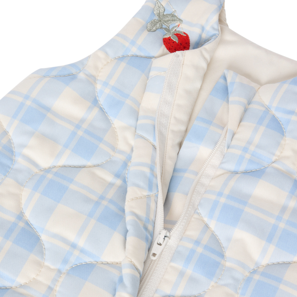 Gewatteerde Slaapzak - Plaid Sky Blue - Biologisch katoen - Garbo&Friends
