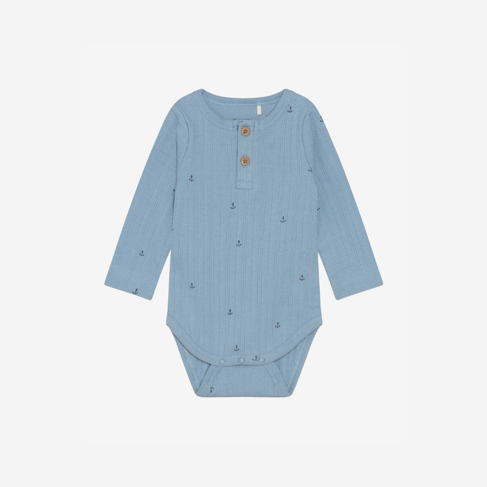 Romper Lange Mouw - Biologisch Katoen - Mountain Spring/Blauw - Fixoni