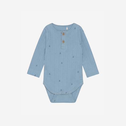 Romper Lange Mouw - Biologisch Katoen - Mountain Spring/Blauw - Fixoni